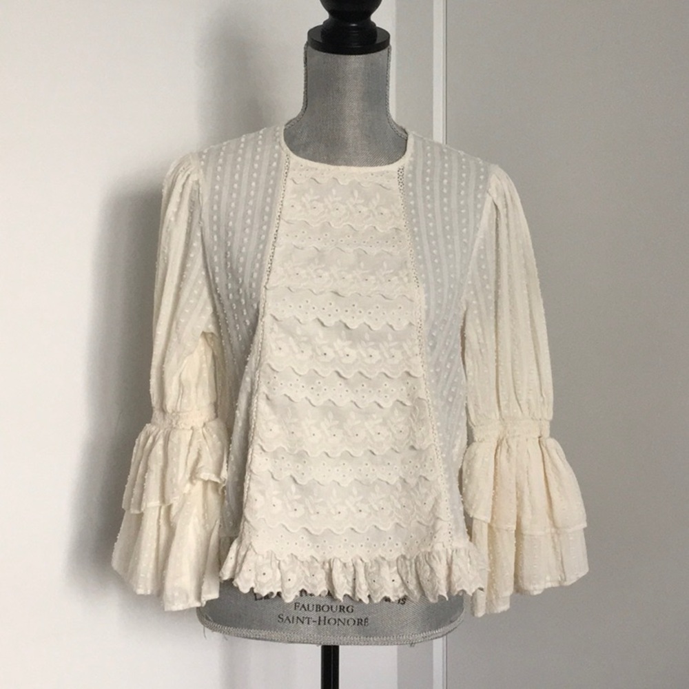 Eggshell Colored Peasant Blouse